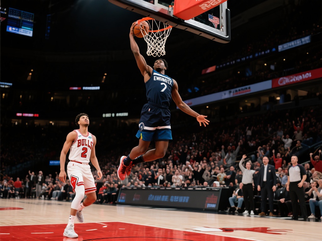 迪文琴佐妙传助攻 爱德华兹飞身暴扣 接到迪文琴佐的直塞,爱德华兹完成了一次令